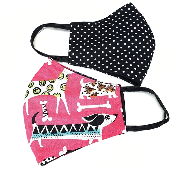 Gaviota Accessories - Dog/Polka Dots Adult Face Mask Set of 2